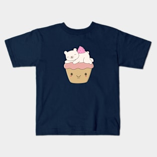 Kawaii Bear Cupcake T-Shirt Kids T-Shirt